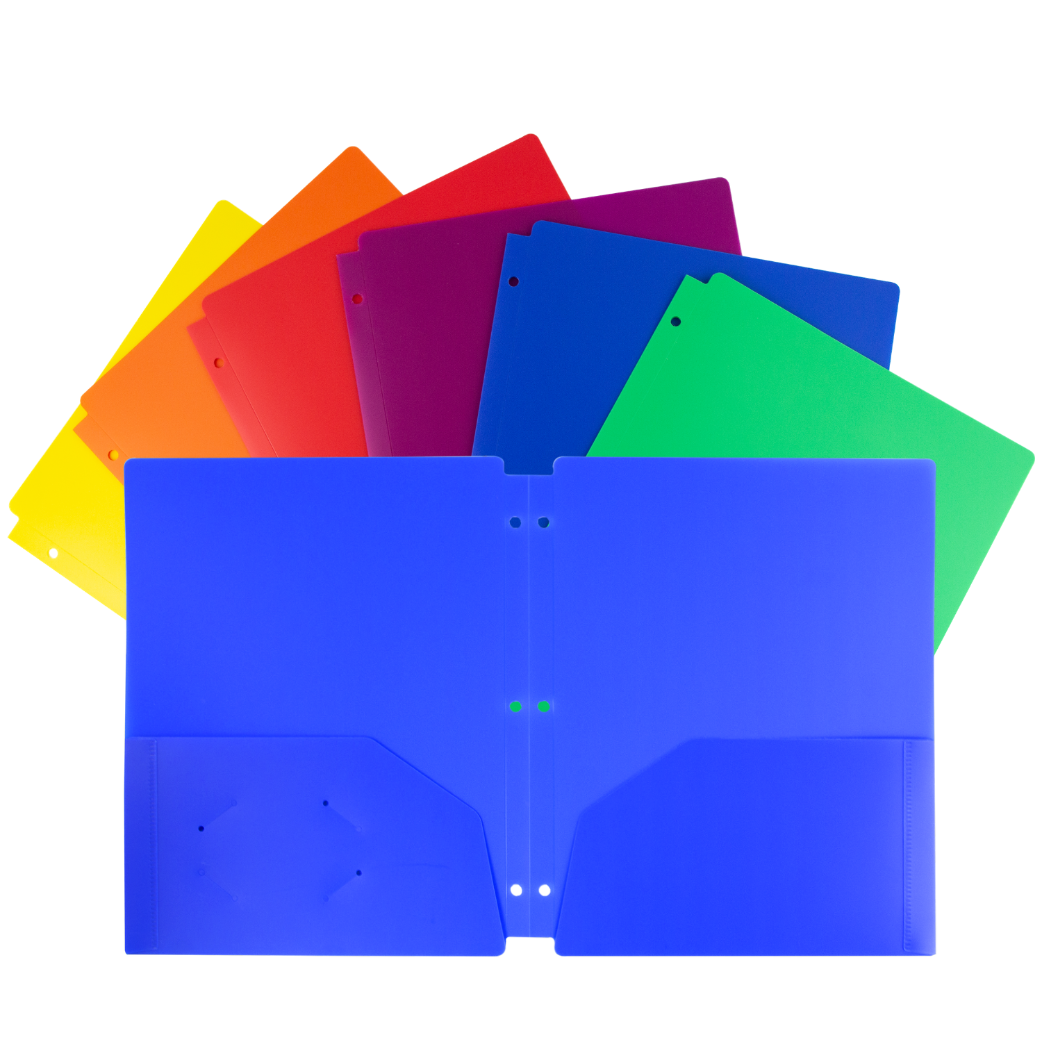 Color 3 Hole Plastic Folders With Pockets (3 Pack) Fits 3 Ring Binder,  Plastic 2 Pocket Folder with 3 Holes Letter Size, School Folders Kids  Folders – Dunwell